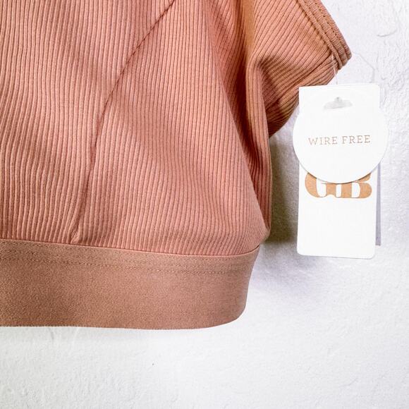 Gianni Bini Ribbed Scoop Neck Wireless Pullover Bralette Rose Cloud Size XL NWT - Picture 4 of 9